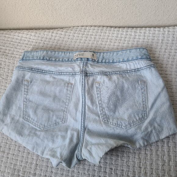 American Eagle Outfitters Blue Distressed Jean Shorts Size 8 29W - Picture 6 of 11